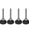 Heavy Duty Adjustable Leveling Mounts With 50mm Rise M6 Thread Rubber Base Glide Pads, set of 4 for stability on surfaces