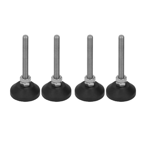 Heavy Duty Adjustable Leveling Mounts With 50mm Rise M6 Thread Rubber Base Glide Pads, set of 4 for stability on surfaces