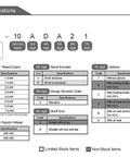 SGMSV servo motor model designation chart with code tables and specifications