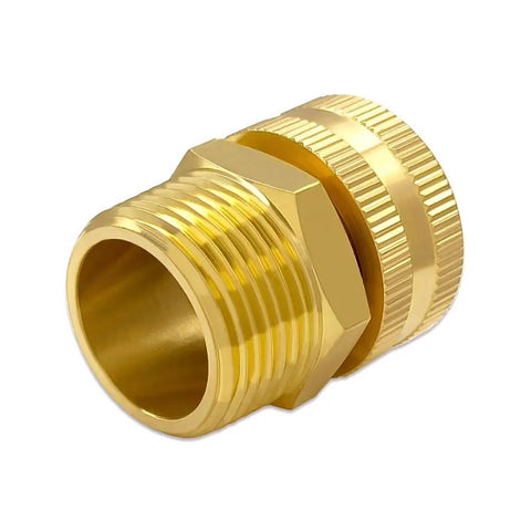Solid Brass Garden Hose Adapter Three Quarter Inch NPT Male To Three Quarter Inch GHT Female Connector For Outdoor Watering Sturdy Connection Corrosion Resistant Durable Brass Fitting, brass fitting