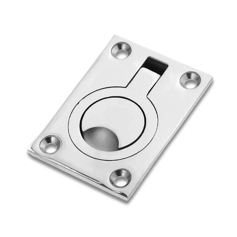 Flush Ring Pull Handle In Stainless Steel For Cabinets And Boats Hidden Recessed Square Lift Design Solid Marine Grade