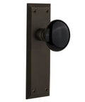New York Plate And Interior Black Porcelain Round Door Knob For Large Doors Vintage Style Door Hardware With Premium Porcelain Finish
