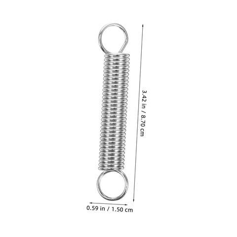 Two Pairs Of Heavy Duty Extension Spring Kits For Micro Tiller Offer Super Easy Swap Stable Support And Optimal Safety With Broad Compatibility Across Various Agricultural Machines For A Smooth Farming Ride. silver steel spring 3.42 in x 0.59 in