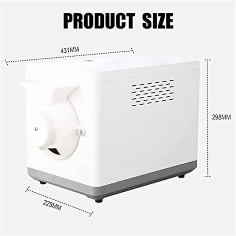 Kickin Electric Home Roaster For Coffee Beans And Tree Nuts 1600 Watt Automatic Stirrer dimensions 431mm x 225mm x 298mm.