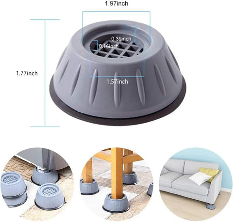 Anti Vibration Pads For Washing Machine And Dryer Feet Beefed Up Shock Absorbing And Noise Reducing Stabilizers with size details