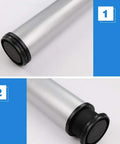 Heavy Duty Adjustable Furniture Legs Make Your Setup Rock Solid With Durable Steel Build Quiet Non Slip Floor Savers Easy Screw Mount Silver Gray Set Of 4, showing steel leg bases with black rubber ends.
