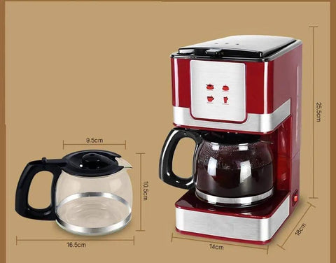 Kickstart Your Mornings With This Automatic Bean To Cup Coffee Machine Featuring A Reusable Permanent Filter And Backlit Touch Panel That Pulls Killer Espresso Shots For An Absolute Game Changer Home Barista Setup, showcasing the red coffee machine with glass carafe.