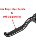Close-up of three-finger steel handle with anti-slip particles for Beefy 2-Piston Hydraulic Disc Brakes Kit For Mountain Bikes