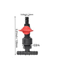 Durable 16mm And One Half Inch Garden Hose Splitter Tee Reducer Barb Connector With Tap Valve Three Way Fitting For Drip Irrigation System Ideal For Garden Mains And Lawn Care Outdoor Use Easy Install, 16mm G3/4 connector