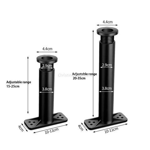 Black Adjustable Sofa Leg Extensions And Table Leg Brackets For Heightening 15-25cm Bed Frame Stabilizers Foot Pads