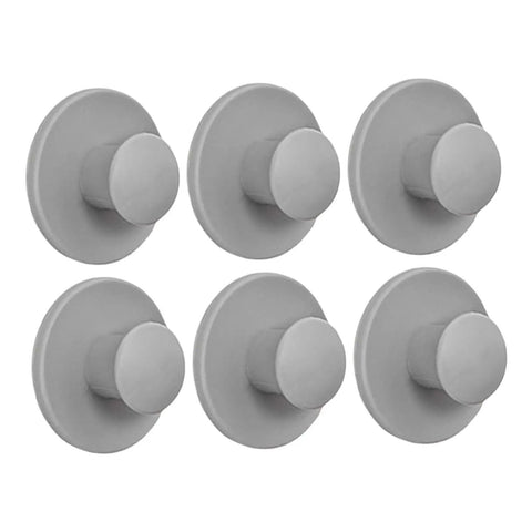 Stick-On Cabinet Pulls 6 Pack, Self-Adhesive Knob Handles, Modern Gray PP, Quick No-Drill Install