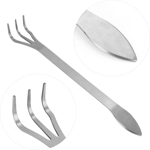 Lightweight 3 Prong Root Rake For Gardening With Stainless Steel Construction Ergonomic Handle Loosens And Aerates Soil