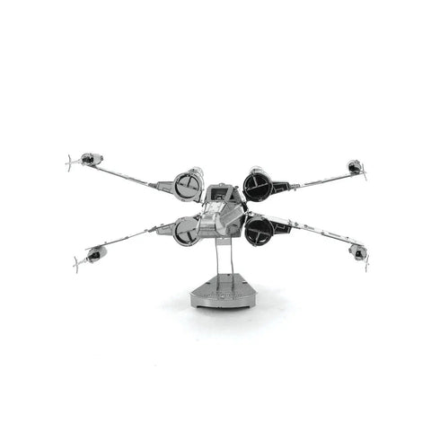 Star Wars X Wing Fighter 3D Metal Model Kit Unassembled No Glue Or Solder Needed With Easy Clip Tabs on stand