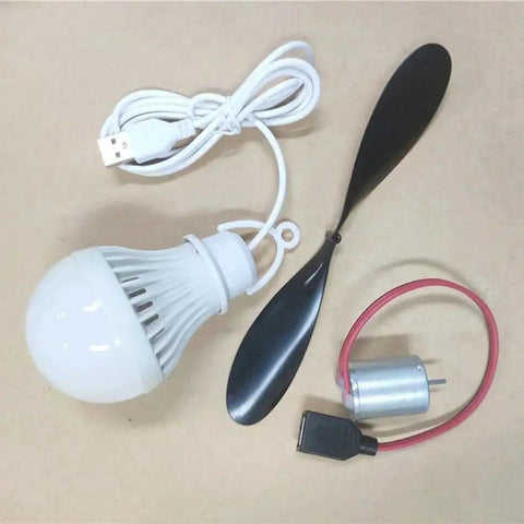 Wind Turbine Generator Kit With USB Lighting For Hands On Learning, Durable ABS And Metal Build, components shown on table.