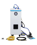 Pro Grade Industrial Steam Generator Boiler With 7 Liter Tank And 3.5 Kilowatt Motor Delivers Continuous Dry Steam For Dry Cleaners And Garment Plants zero hassle with attached hoses and iron.