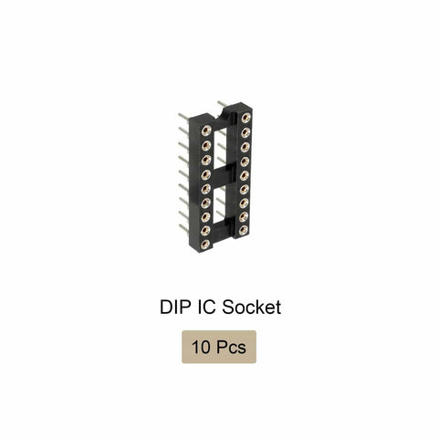 Side view of DIP IC Socket Adapter Kit For PCB Projects 2.54mm Pitch 18 Round Pins Solderable Chip Socket Durable Design