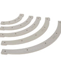 Five arc guides from the Score Bulls Eye Edges Every Time With This Built Tough Plastic Arc Template And Versatile Router Jig Kit.