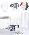 No Fuss Count Controlled Cereal Dispenser And Nut Storage Container Airtight Dry Food Jar with transparent body and rotary switch.