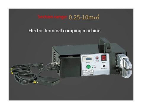 Top Rated Electric Terminal Crimping Machine Plug Cold Crimper Pliers Semi Automatic Harness Tool For 0.25 To 10mm2 with control panel