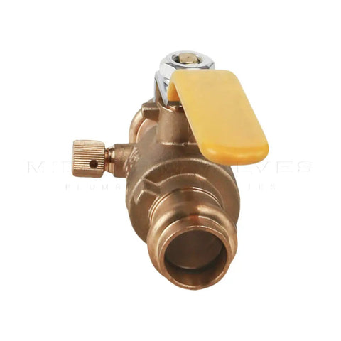 Premium Press Ball Valve With Drain Half Inch Brass Plumbing Valve Heavy Duty Workhorse Lead Free DZR Brass Side Vent