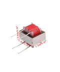 Single EI-14 unit from 10 Pack EI-14 Audio Isolation Transformers For Hi Fi And PA Systems, close-up showing dimensions, metal and plastic materials.