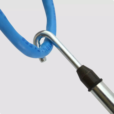 Low Flex Yellow Jacket Fish Tape Wire Puller Kit 15 Feet Coated Fiberglass Rod blue cable and metal hook tip