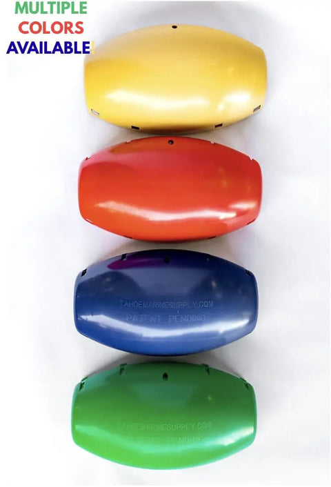 Snap Lock Rope Floats in multiple colors including green, yellow, red, and blue, ideal for docks & buoy maintenance.