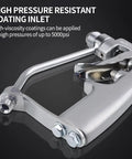 Close-up of the high pressure resistant inlet of the Top Shelf Airless Paint Spray Gun With Reversible 517 Nozzle Tip, 5000 Psi.
