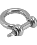 Top Shelf 4Pack 304 Stainless Steel Bow Shackles With Screw Pin D Anchor, close-up of a heavy-duty shackle.