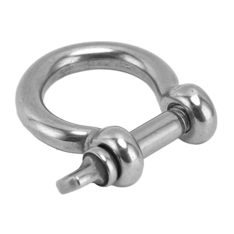 Top Shelf 4Pack 304 Stainless Steel Bow Shackles With Screw Pin D Anchor, close-up of a heavy-duty shackle.