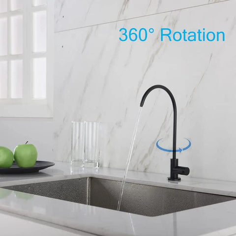 Matte Black Drinking Water Faucet for Home RO Filtration System Non Air Gap Kitchen Water Purifier Faucet Lead Free 304 Stainless Steel