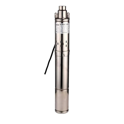Beefy Submersible Deep Well Pump with 3 Inch OD Pipe and 1 Inch Outlet, Stainless Steel, 0.25KW 0.33HP, 70m Head, 8 GPM Flow, 220-240V