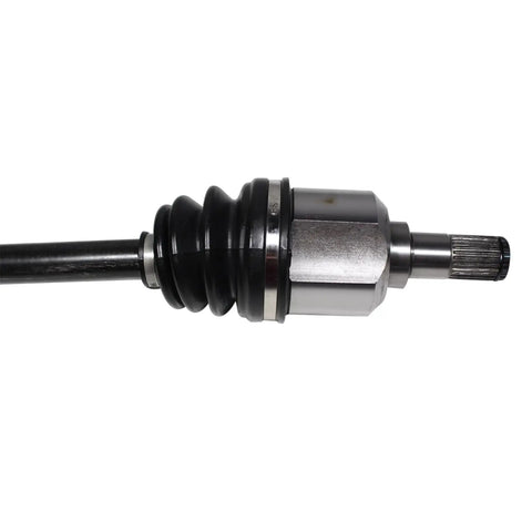 Left Front CV Axle Shaft Assembly Built To Crush Potholes With Plug And Play Fitment, showing neoprene boot and steel components.