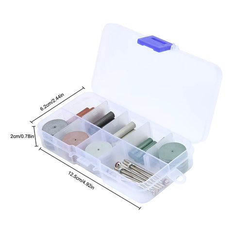 All In One Rotary Tool Polishing Wheels Kit Pro Grade with box, 40 silicone rubber buffing wheels, 6 mandrel shanks