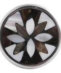 Floral Multicolor Mother Of Pearl Brass Drawer Knobs Set Of 4 For Dresser Cabinets Boss Farmhouse Finish 1.5 Inch Dia Knob