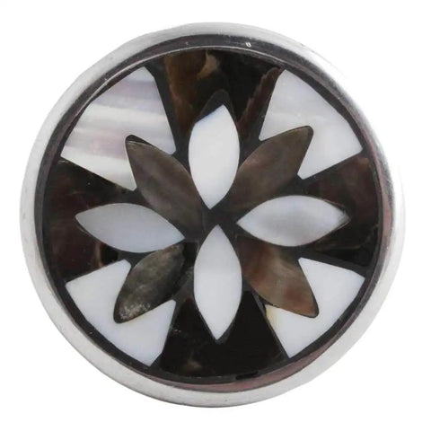 Floral Multicolor Mother Of Pearl Brass Drawer Knobs Set Of 4 For Dresser Cabinets Boss Farmhouse Finish 1.5 Inch Dia Knob