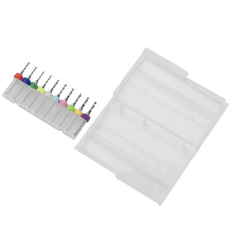 Pro Grade 1.1-2.0mm Tungsten Carbide Micro Drill Bits Set for PCB Drilling with colorful rings and storage box