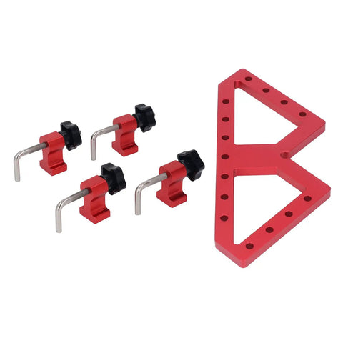 Adjustable Right Angle Woodworking Clamp For Precision Projects Lightweight Aluminum Alloy Fixture 0 To 90 Degree Clamping Angle Red And Black