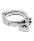 QMINOX 2.5-inch SS304 stainless steel tri-clamp with wing nut and blue silicone gasket, 77.5 mm flange