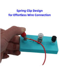 Hand holding component from Hands On Electricity And Magnetism Kit With Twenty Plus Components For Circuit And Electromagnetism Experiments.