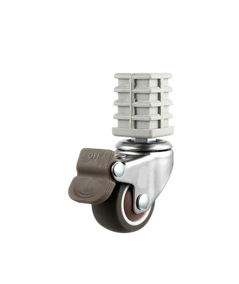 Pack Of 4 Beefy 1.5 Inch Square Tube Wheel Casters With Stainless Steel Silent Brake For Universal Rack Heavy Duty Rolling Caster