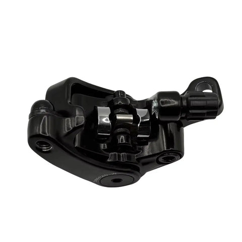 Dual Sided Mechanical Disc Brake Caliper With Standard Post Mount For 160mm Rotors, side view showcasing detailed design.