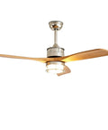 YPDJVLTI 106-132cm Ceiling Fans Lights LED Fandelier with wooden blades and light fixture, modern design, adjustable height.