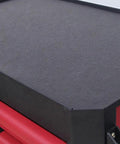 4 Drawer Rolling Tool Chest With Wheels And Cabinet Heavy Duty Red Tool Box For Garage Workshop And Warehouse Steel Construction With Liner 400 Kg Load Capacity, black top liner