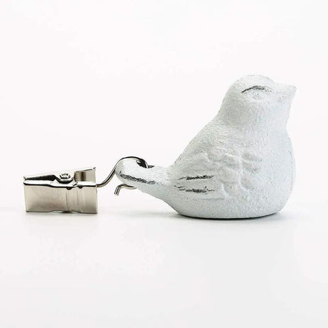 Cast Iron Tablecloth Weights 4 Pack With White Bird Pendant Clips Heavy Duty Tablecloth Clamps for weddings and picnics