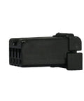 Heavy Duty Battery Current Sensor Connector Wiring Harness Drops Straight In Runs Sweet As Candy Fits Chevy Silverado And Gmc Sierra 1500 2500 HD Built Tough side view of the black connector.