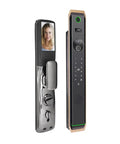 Level Up Your Home Security With This Fully Automatic Fingerprint Lock And Bright Display Made For Wooden Doors showing sleek design and smart features.