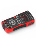 2 In 1 Handheld Oscilloscope And Pro Grade Multimeter For Automotive Diagnostics, 10 MHz Bandwidth, black and red design, angled view