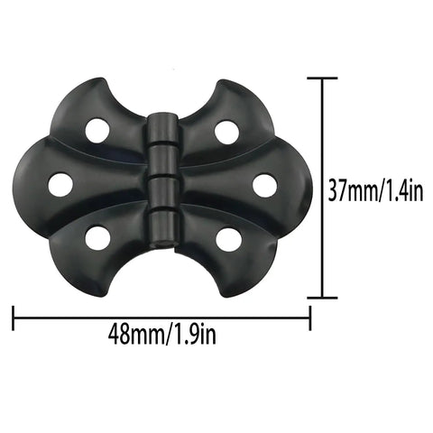 Antique Black Butterfly Hinge Set With 24 Screws For Cabinets Cupboards Doors And Small Furniture Boxes 4 Heavy Duty Metal Hinges