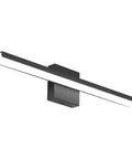 Sleek black 24-inch vanity light fixture with modern LED design, direct wire, 6000K cool white for bathroom wall installation.